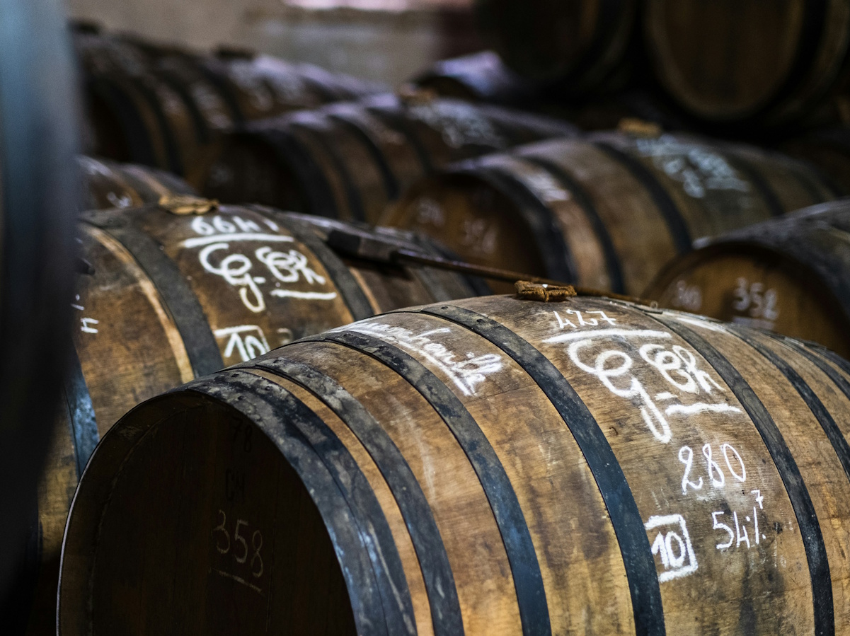 Detail van oud wijnvat